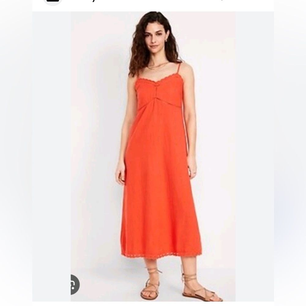 Old Navy Linen Coral Maxi Dress